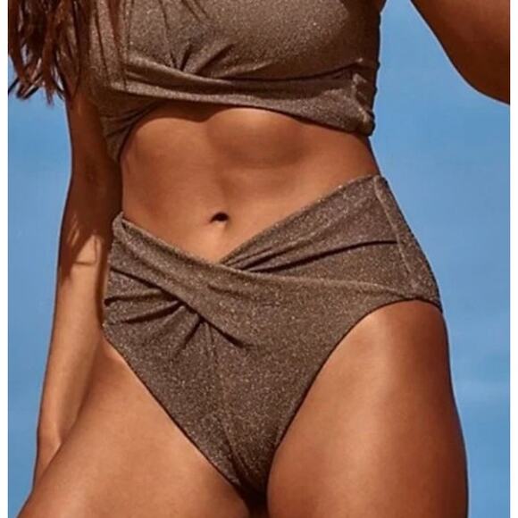 Beach Riot Zurie Rose Gold Bathing Suit Bottom NWT Sz. S - Picture 2 of 6